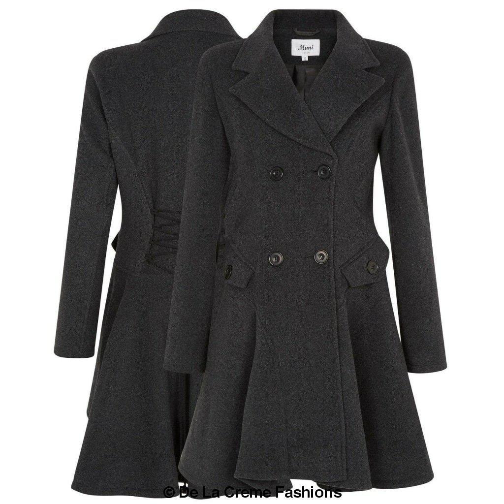 Wool Blend Fit And Flare Double Breasted Skater Coat (1102)