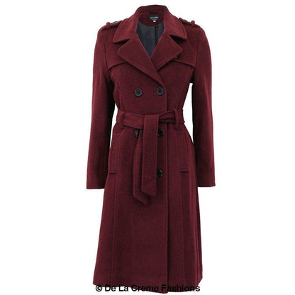 Faux Wool Blend Military Coat (9048)