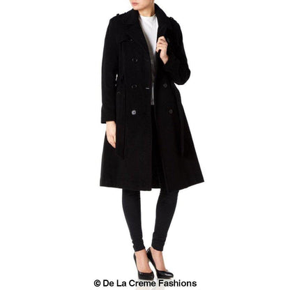 Faux Wool Blend Military Coat (9048)