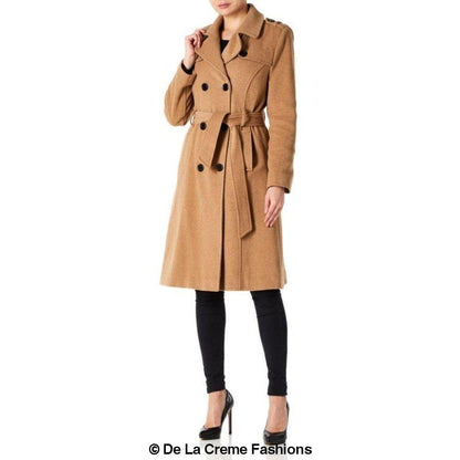 Faux Wool Blend Military Coat (9048)