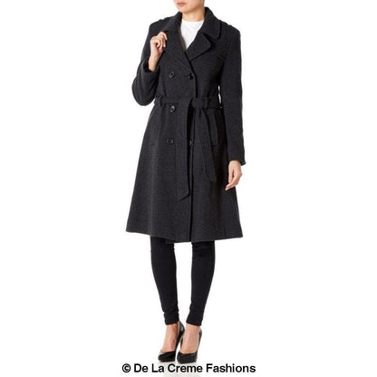 Faux Wool Blend Military Coat (9048)