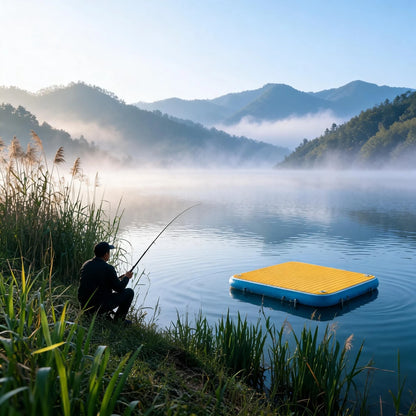 3m 4m Drop Stitch PVC Yacht Pontoon Dock Deck Floating Island Inflatable Water Platform for Lake