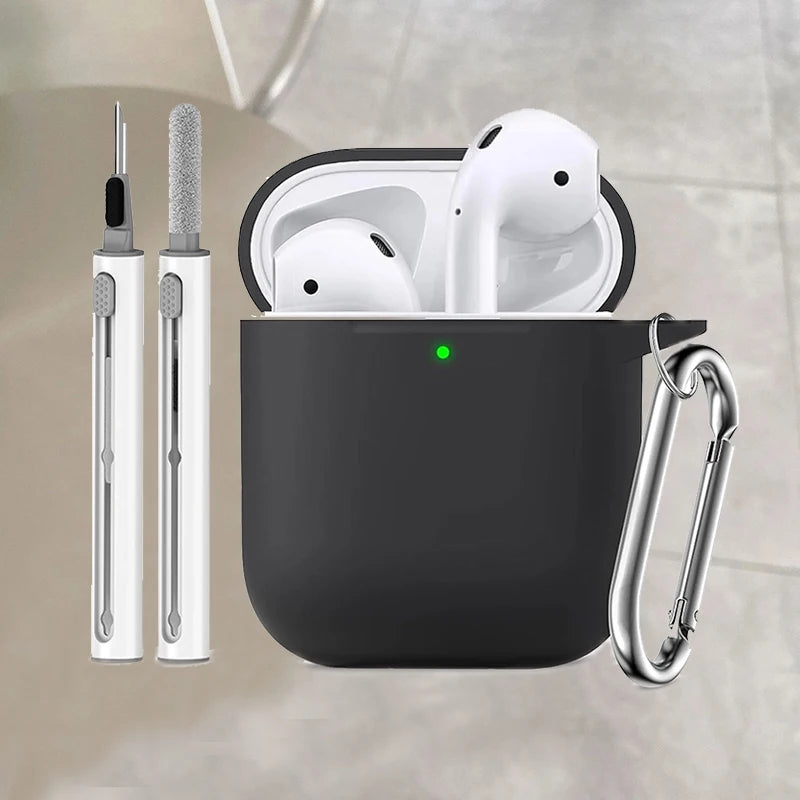 Clearance_For Apple AirPods 2nd/1st Generation Charging Case For Airpods Case Cover 2&1 with Cleaner Kit Soft Silicone Protectiv
