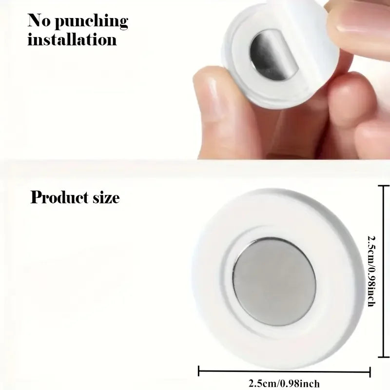 3pcs No Drill Magnetic Remote Holder - Wall Mount for TV/AC/DVD Remotes, White Space-Saving Design