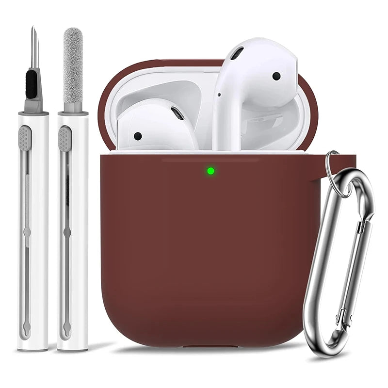 Clearance_For Apple AirPods 2nd/1st Generation Charging Case For Airpods Case Cover 2&1 with Cleaner Kit Soft Silicone Protectiv