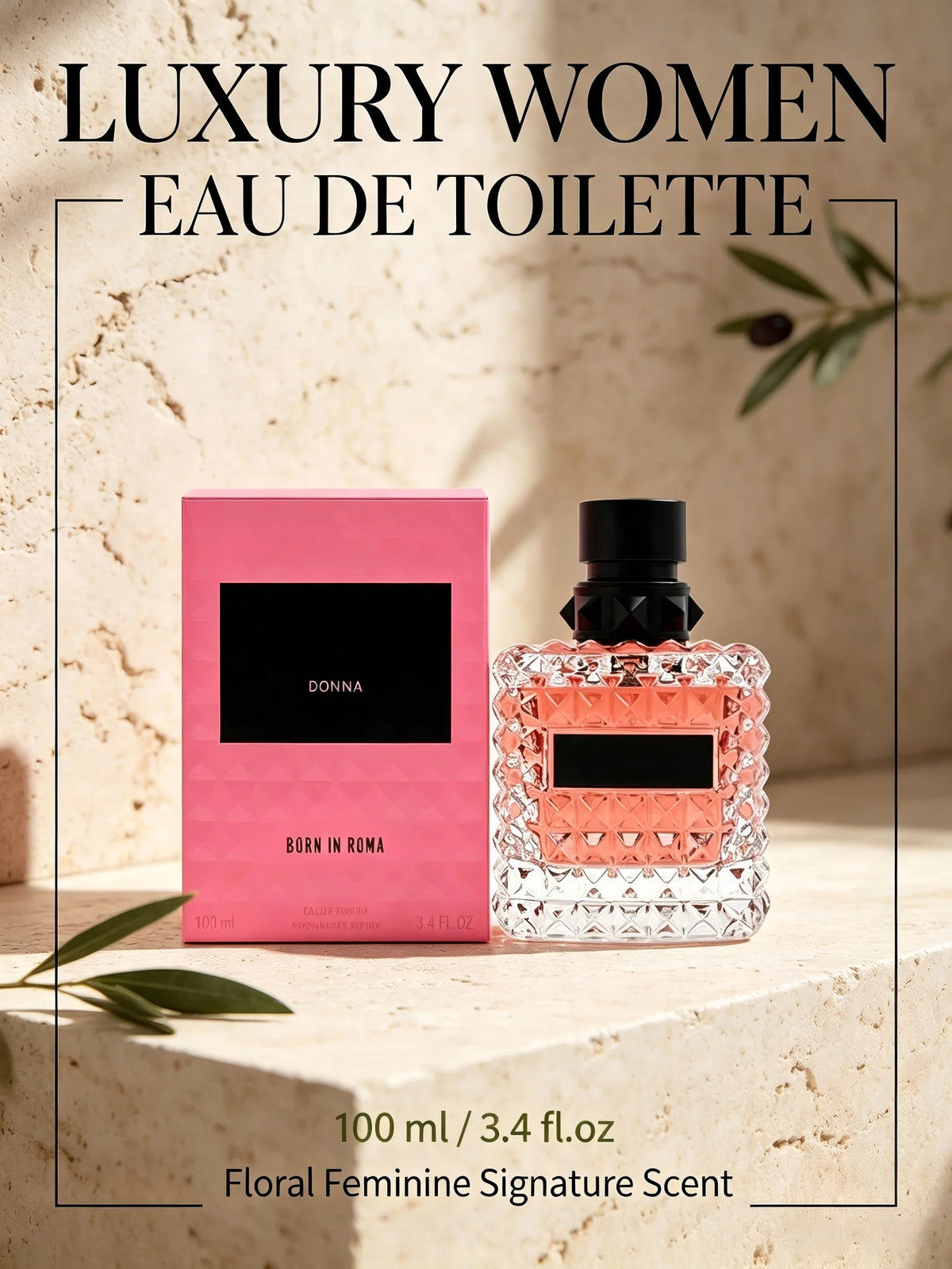 Women Eau de Toilette Perfume 100ml 3.4 fl.oz Luxury Floral Fragrance Long Lasting Feminine Signature Perfume Spray Romantic Daily Wear Office Date Night Wedding Party Fall Fashion Christmas Valentine's Day Gift For Her