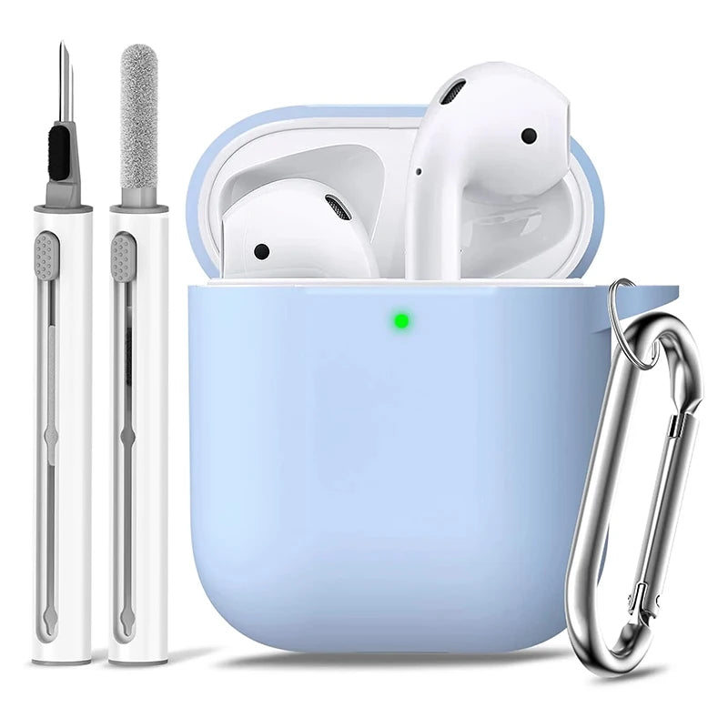 Clearance_For Apple AirPods 2nd/1st Generation Charging Case For Airpods Case Cover 2&1 with Cleaner Kit Soft Silicone Protectiv