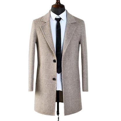 MetroElite™ Men's Wool Coat – Premium Herringbone Winter Edition