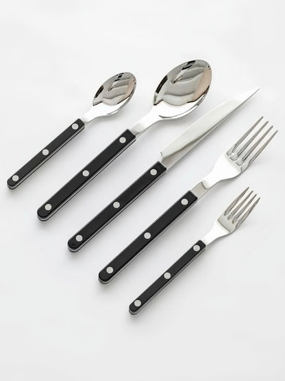 Elegant Modern Nordic Flatware Set Of 10 - Bistrot Rivet Cutlery