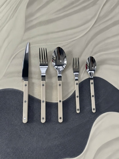 Elegant Modern Nordic Flatware Set Of 10 - Bistrot Rivet Cutlery