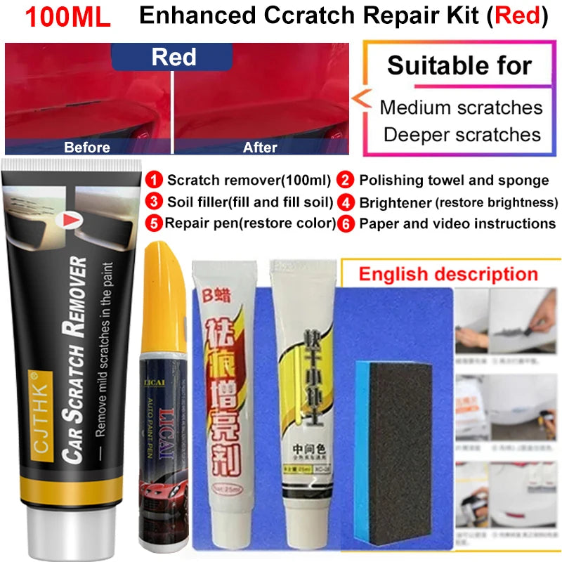 Car Scratch Remover Auto Paint Repair Wax Car Polish Body Grinding Compound Paint Care Tools Vehicle Surface Restorer
