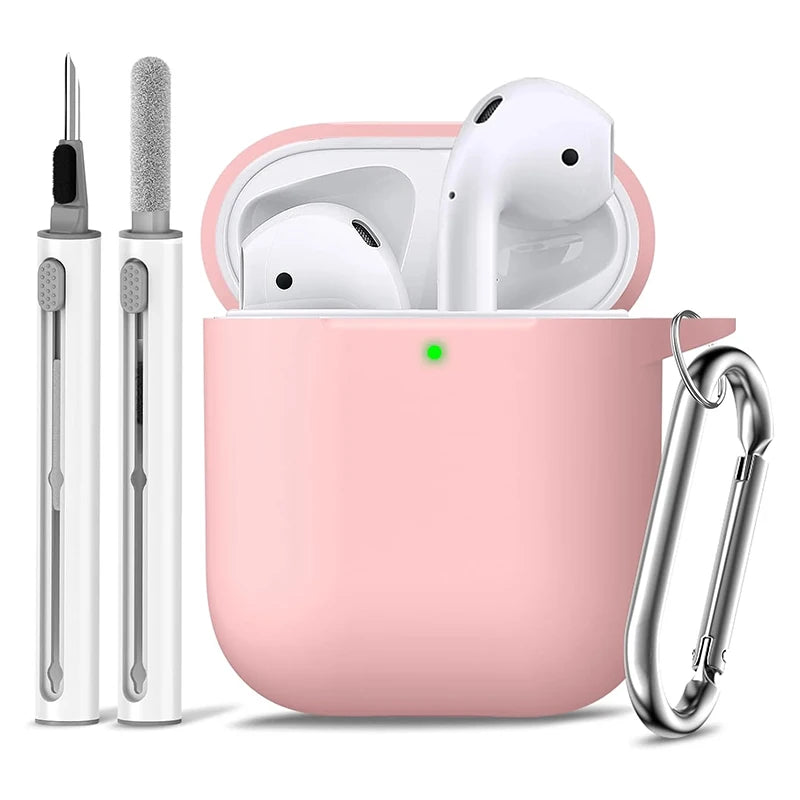 Clearance_For Apple AirPods 2nd/1st Generation Charging Case For Airpods Case Cover 2&1 with Cleaner Kit Soft Silicone Protectiv
