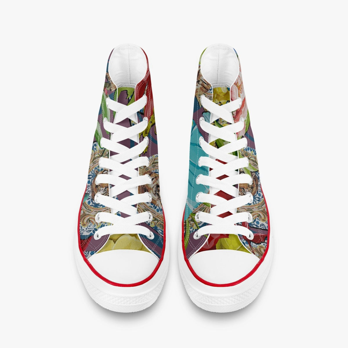 Jacki Easlick Tiger Flower Printed Canvas High Top Sneakers
