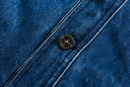 Side Stripe Stitching Loose Denim Jacket Men And Women European And