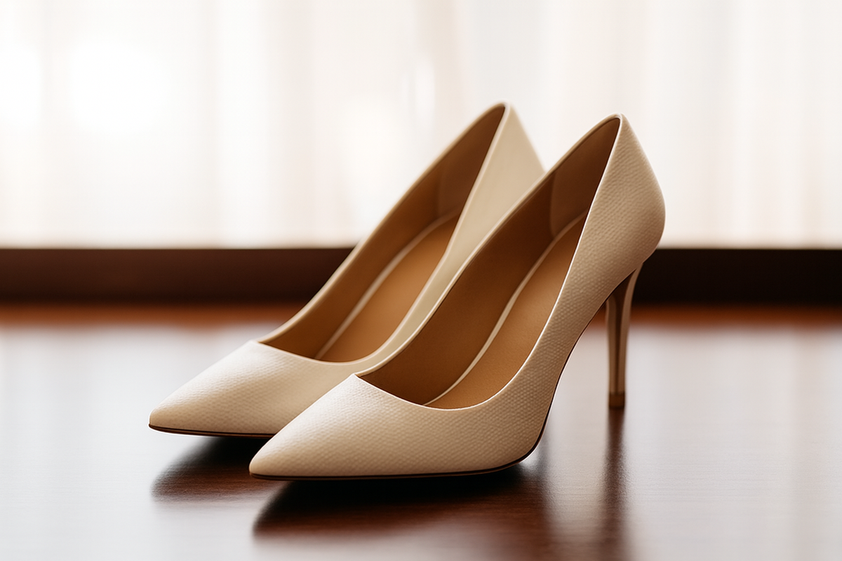 Beige Pointed Toe High Heels for Women – Elegant Slip-On Pumps
