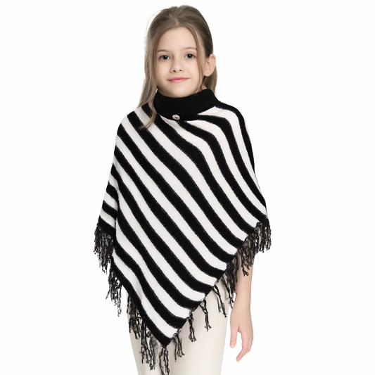 Women & Girls Poncho for winters | Beautiful design poncho-Black &