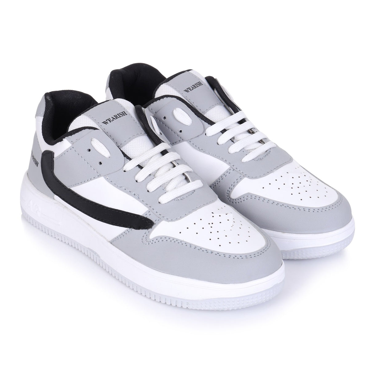 Men Lace Up Running Shoes, White-01 (Size-9 UK)
