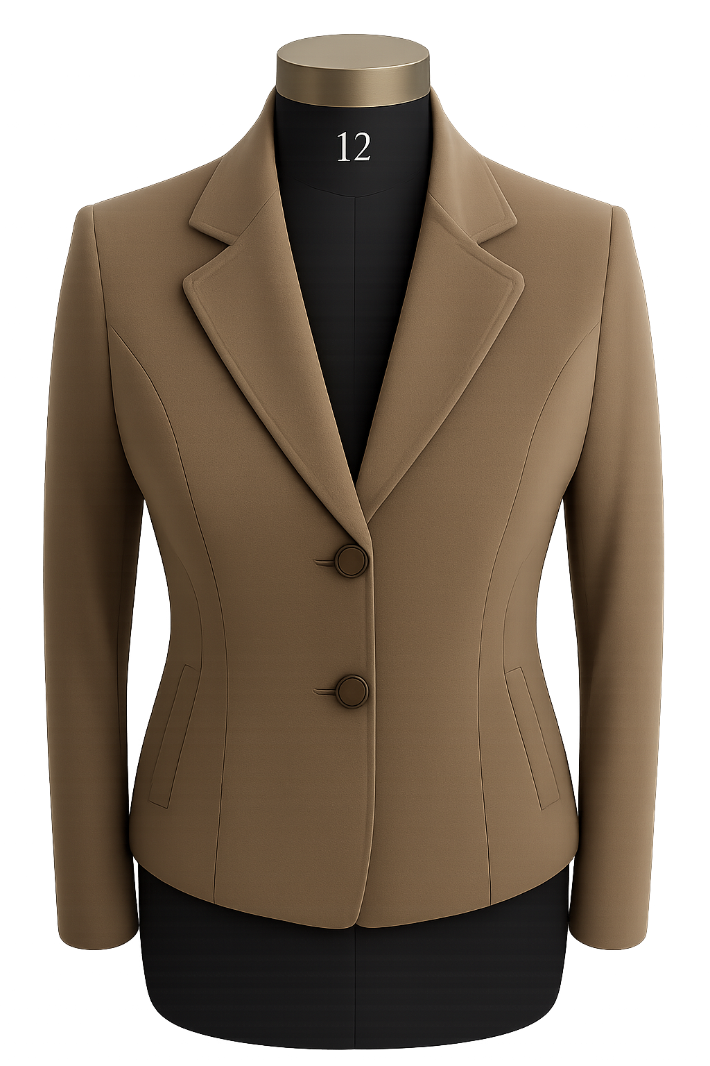 Women's Camel Brown Blazer – Slim Fit with Button Closure-XXL
