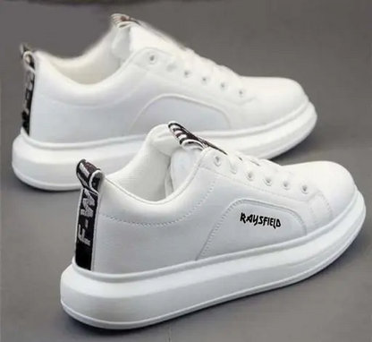 White Solid Sneakers For Men