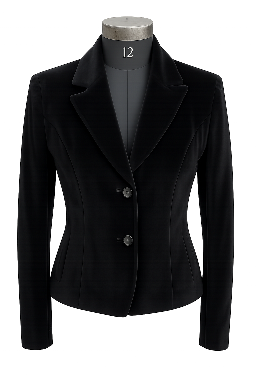 Women's Black Blazer – Slim Fit with Button Closure-M