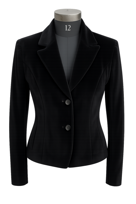 Women's Black Blazer – Slim Fit with Button Closure-M