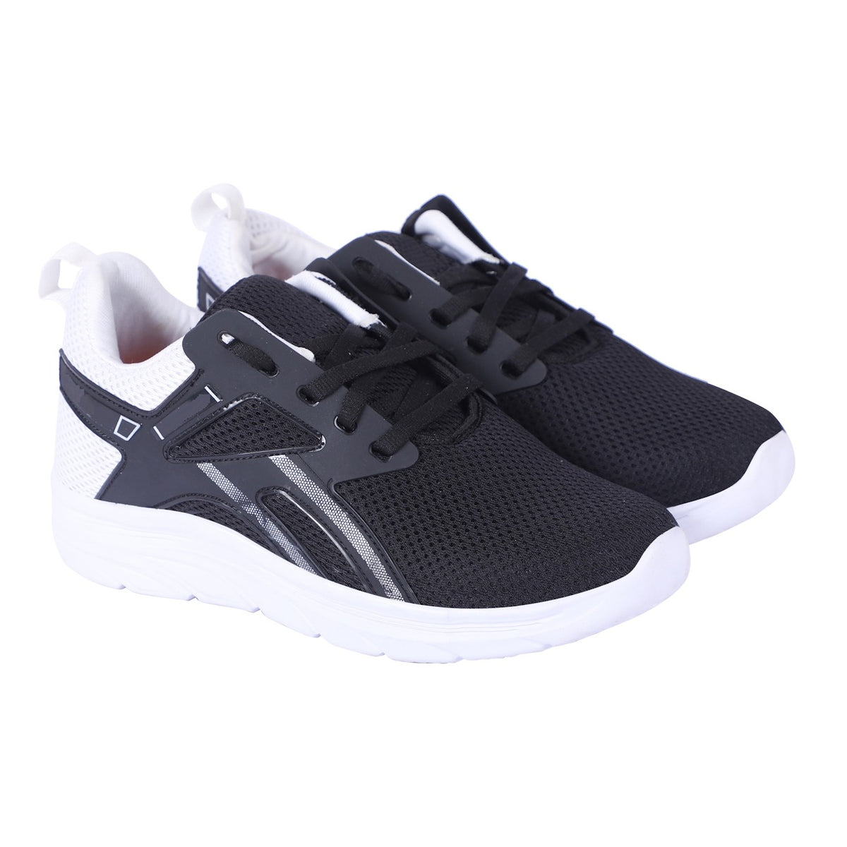 Men Lace Up Running Shoes, Black-01 (Size-6 UK)