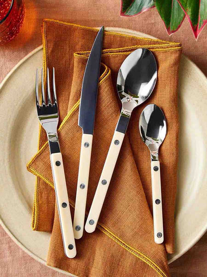 Elegant Modern Nordic Flatware Set Of 10 - Bistrot Rivet Cutlery