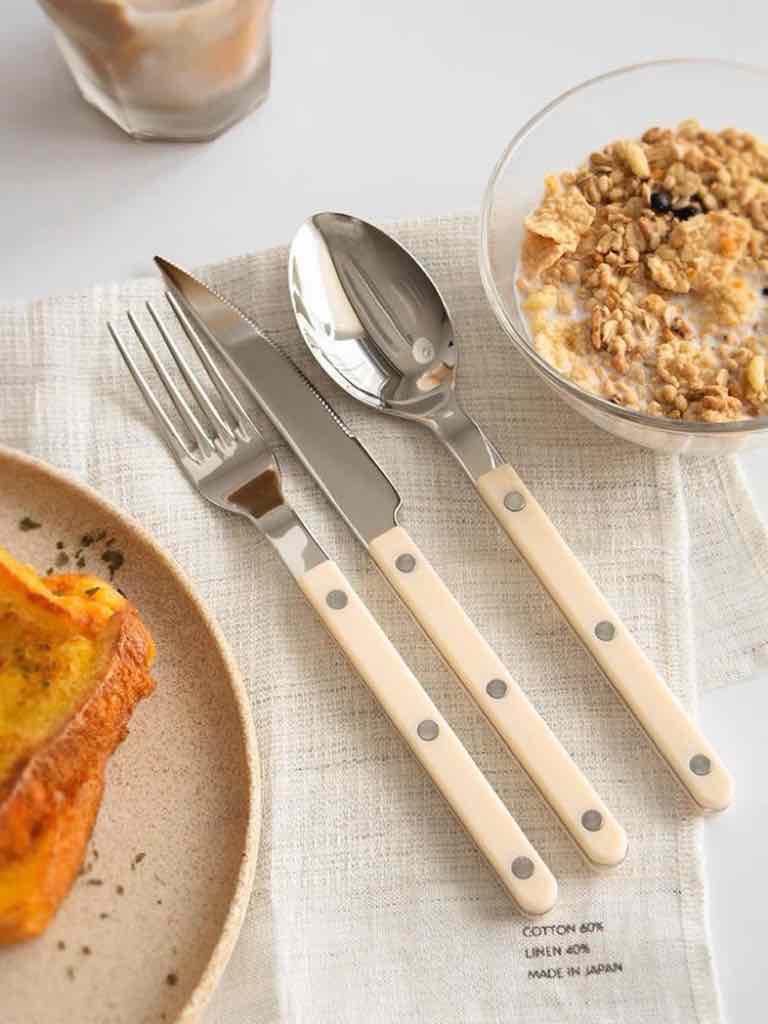 Elegant Modern Nordic Flatware Set Of 10 - Bistrot Rivet Cutlery