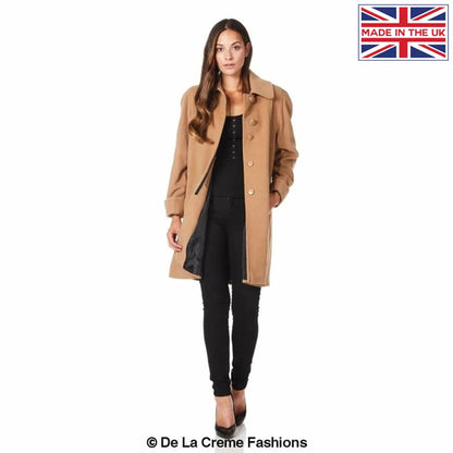 Wool and Cashmere Blend Swing Coat (1711)