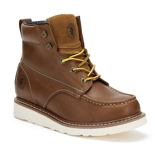 ROCKROOSTER Edgewood Men's 6 inch Brown steel toe waterproof wedge