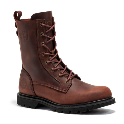 ROCKROOSTER Mantua Men's 8 inch Zip-sided Soft Toe Lug Sole Work Boots