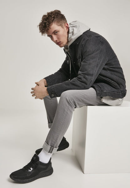 Sherpa Lined Jeans Jacket - Black Wash