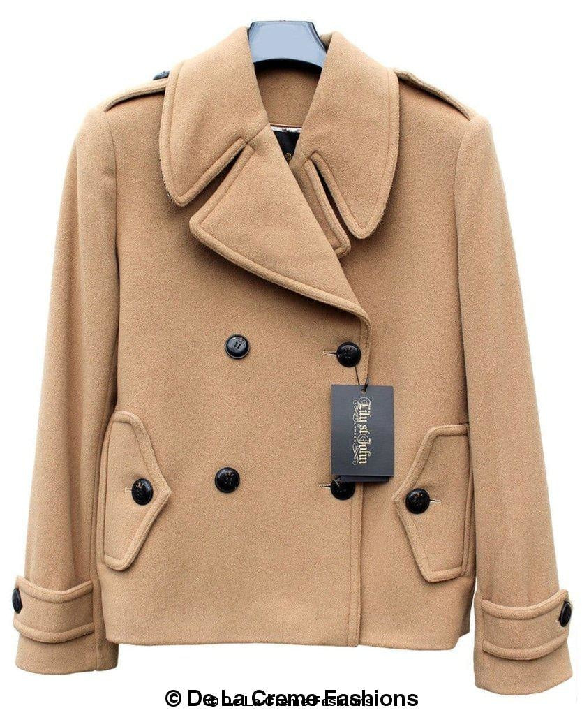 Tailored Harris Tweed Contrast Short Pea Coat (MACKENZIE)