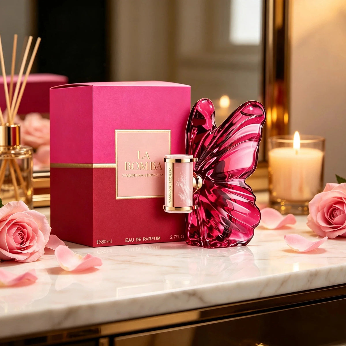 Carolina Herrera La Bomba "The Blaze of Fire" (Butterfly Perfume) 80ML Fragrance Type: Floral, fruity, amber fragrance, long-lasting, suitable for dates, party commuting, ideal as a gift.