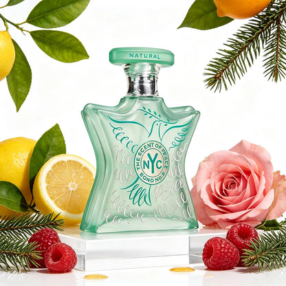 Bond No.9 The Scent of Peace Natural Perfume 100ml Women Eco Chic Citrus Scent Lemon Blackcurrant Top Notes Raspberry Rose Damascena Heart Cedarwood Musk Base Long Lasting EDP Natural Vegan Gift Box