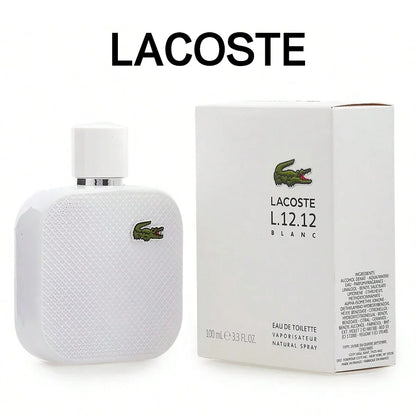 L.12.12 Blanc Men Eau De Toilette Spray (white) 100ml Woody Aromatic Notes Authentic Original Long-Lasting Fragrance Men's Perfume