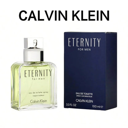 Calvin Klein Eternity men Eau De Toilette Spray 100ml Aromatic Fougere Men's Perfume Original Authentic Product Long-Lasting Fragrance