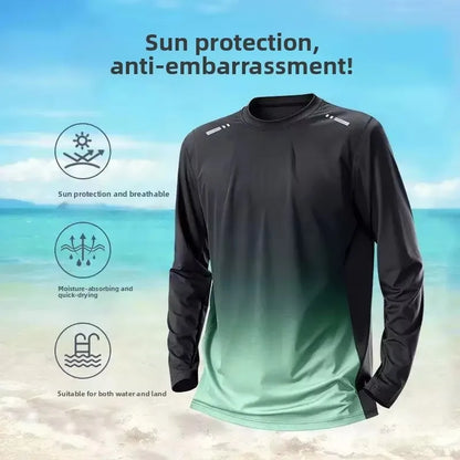 Men's Sun-Protective Quick-Drying Long-Sleeve Swimsuit Set with Long Pants Sports Fitness Running Outfit 1/2/3 Piece Options