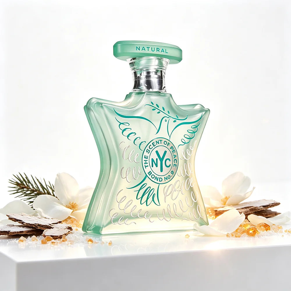 Bond No.9 The Scent of Peace Natural Perfume 100ml Women Eco Chic Citrus Scent Lemon Blackcurrant Top Notes Raspberry Rose Damascena Heart Cedarwood Musk Base Long Lasting EDP Natural Vegan Gift Box