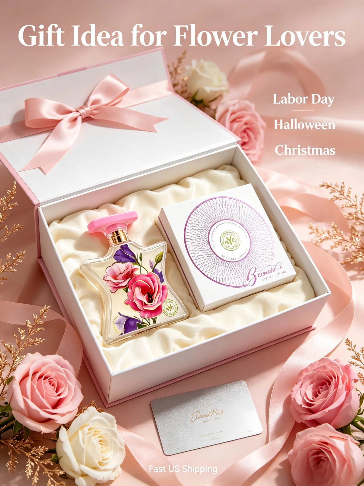 New Arrival Bond No.9 New York Flowers EDP 100ml 3.3oz White Star Perfume Fresh Rose Peony Amber Musk Long Lasting Scents Women Girl Labor Day Halloween Thanksgiving Black Friday Cyber Monday Christmas Gift Idea Best Seller Fast US Shipping Spray Hot