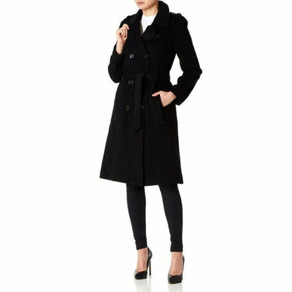 Faux Wool Blend Military Coat (9048)