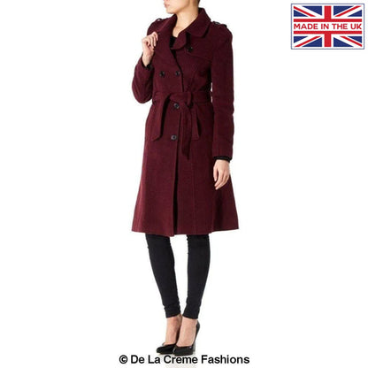 Faux Wool Blend Military Coat (9048)