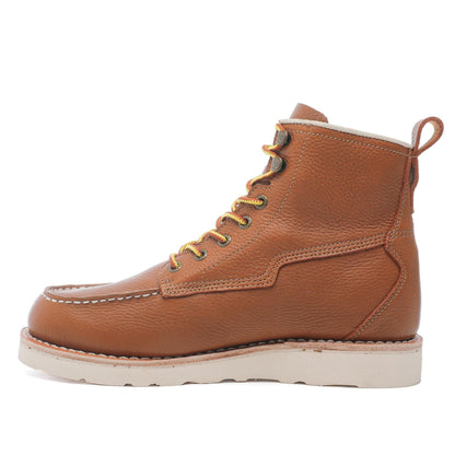 ROCKROOSTER Trinidad Men's 6 inch Brown Soft Toe Wedge Work Boots